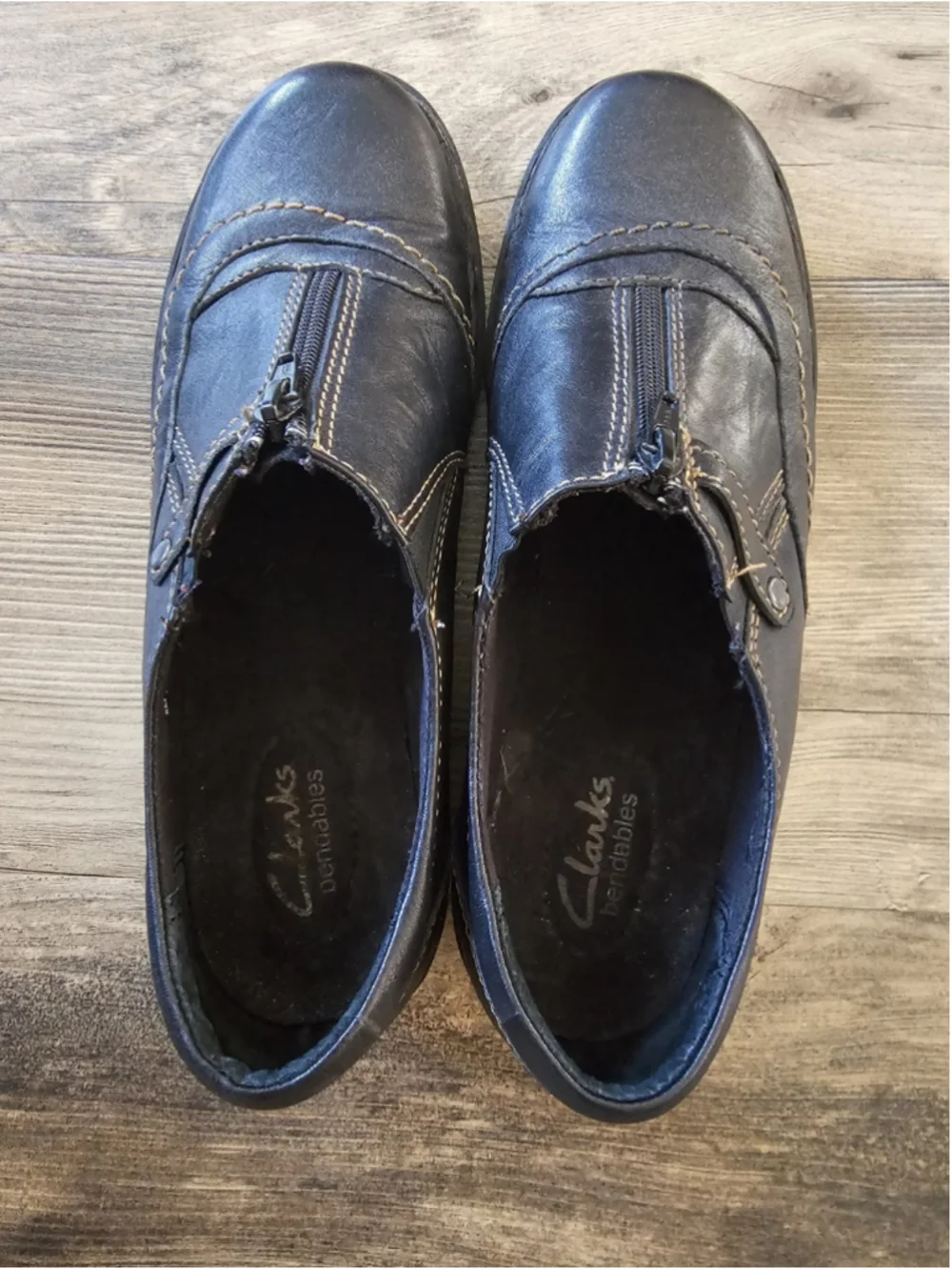 Clarks width work stitching